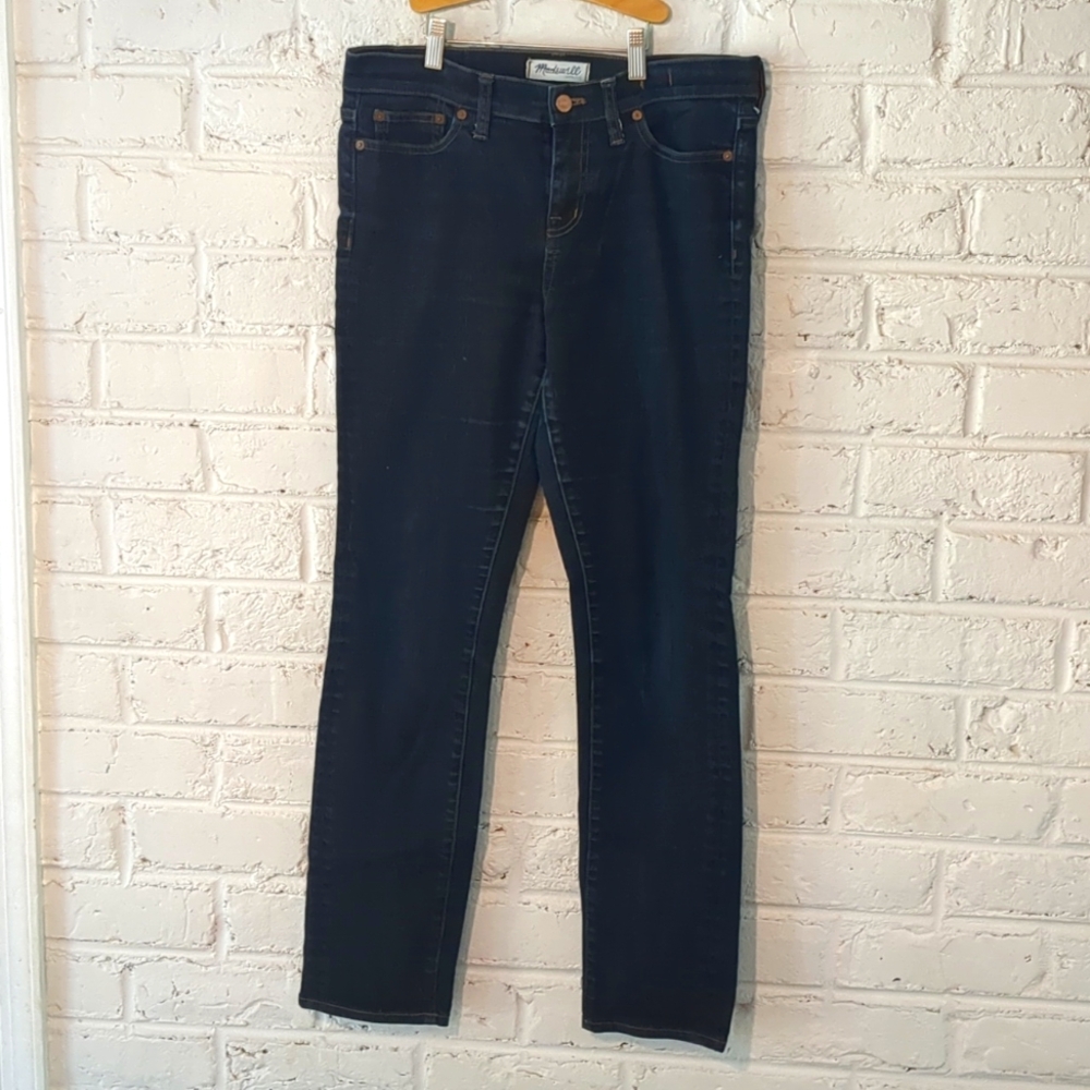 Madewell Alley Straight Dark Wash Skinny Ankle Jeans Mid Rise 30